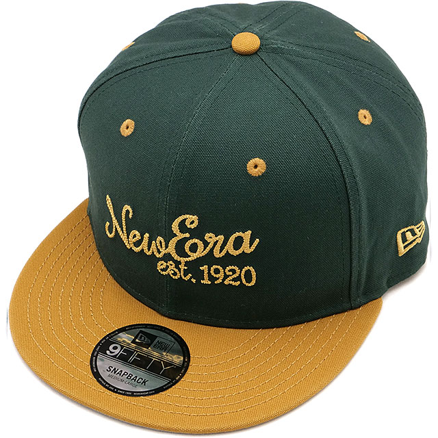 ニューエラ NEW ERA キャップ ダックキャンバス 14307459 FW24 9FIFTY メンズ・レディース 帽子 サイズ調整可能 ダークグリーン ライトブロンズ 正規取扱店 | NEW ERA