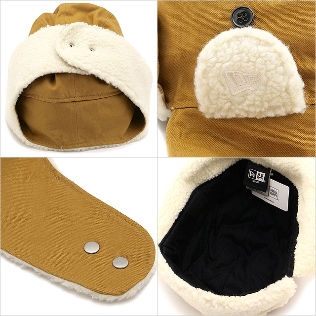 ニューエラ NEW ERA フライトキャップ ザ トラッパー ダックキャンバス 14307146 FW24 THE TRAPPER 帽子 防寒キャップ 耳あて付き ライトブロンズ 正規取扱店 | NEW ERA | 02