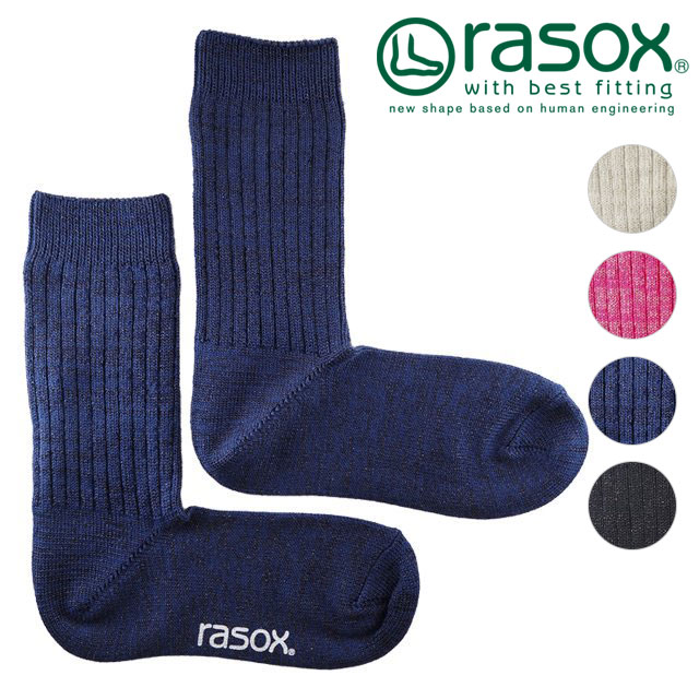 ラソックス rasox 靴下 カラーラメ・リブクルー CA240CR04 FW24 メンズ・レディース 日本製 リブ編み クルーソックス 正規取扱店 | rasox | 05
