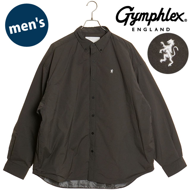 ジムフレックス Gymphlex ボタンダウンシャツ GY-B0318-DNT FW24 B.D. SHIRT メンズ アウター シャツジャケット CHARCOAL 正規取扱店 | GYMPHLEX