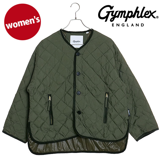 ジムフレックス Gymphlex ノーカラー トレンチ カーキ ゆったり