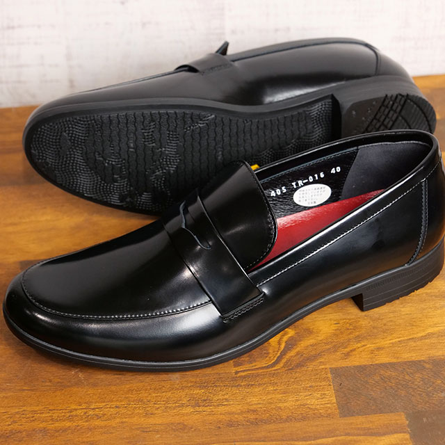 返品送料無料 ショセ トラベルシューズ TRAVEL SHOES by chausser ガラスレザー ローファー TR-016ガラス Leather Loafers レディース ブラック BLG 正規取扱店の画像