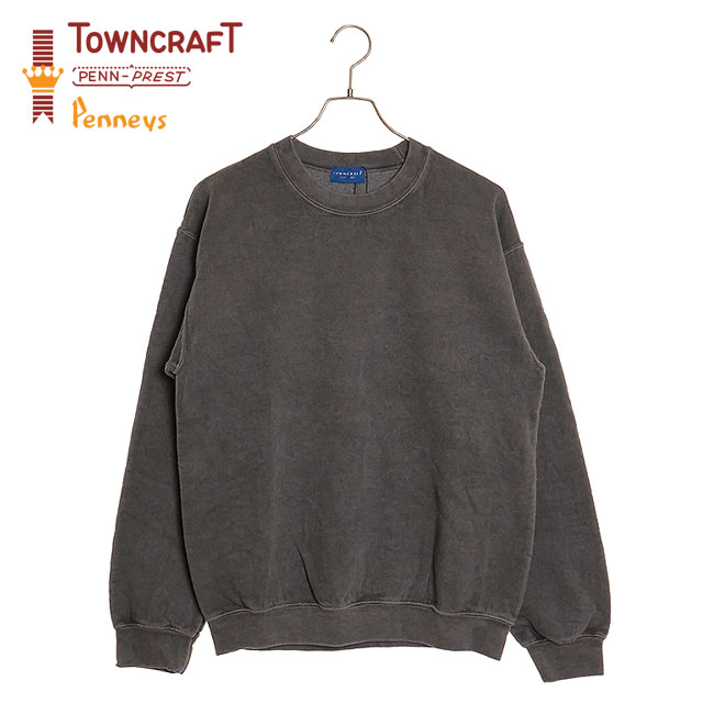 タウンクラフト TOWNCRAFT 90s ピグメントクルースウェットシャツ tc22s019 90s pigment crew sweat メンズ トレーナー 顔料染め フリース black 正規取扱店 | TOWNCRAFT | 01