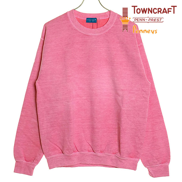タウンクラフト TOWNCRAFT 90s ピグメントクルースウェットシャツ tc22s019 90s pigment crew sweat メンズ トレーナー 顔料染め フリース s.pink 正規取扱店 | TOWNCRAFT