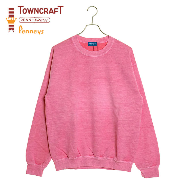 タウンクラフト TOWNCRAFT 90s ピグメントクルースウェットシャツ tc22s019 90s pigment crew sweat メンズ トレーナー 顔料染め フリース s.pink 正規取扱店 | TOWNCRAFT | 01