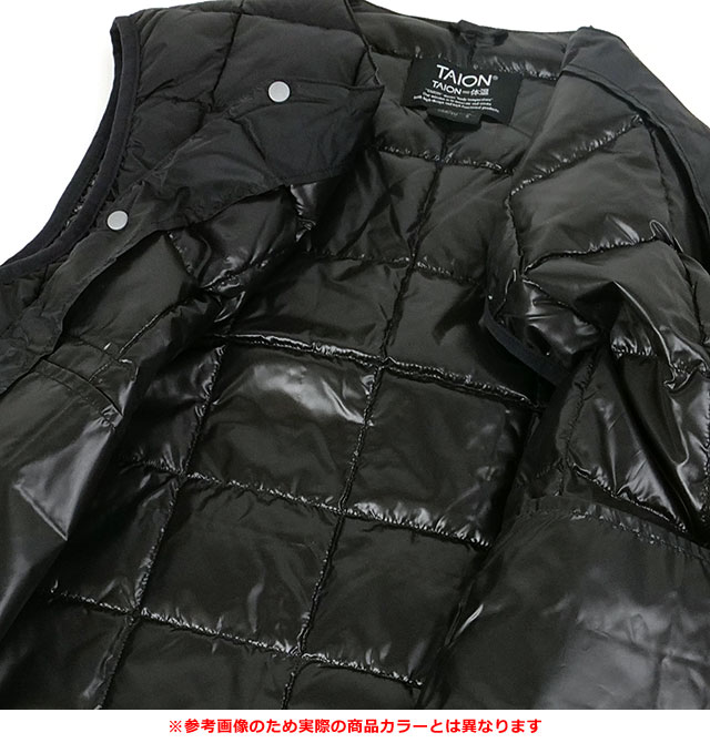 タイオン TAION Vネックボタンダウンベスト TAION-001 FW24 M V NECK BUTTON DOWN VEST メンズ アウター インナーダウン ベーシック D.NAVY 正規取扱店 | TAION | 03