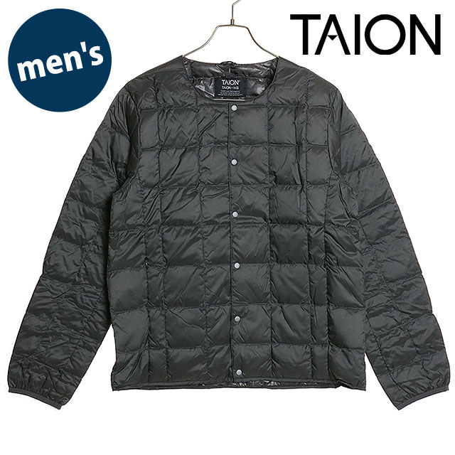 タイオン TAION クルーネックボタンダウンジャケット [TAION-104 FW24] M CREW NECK DOWN JKT メンズ アウター インナーダウン ベーシック D.CHARCOAL 正規取扱店 TAION（タイオン） クルーネックボタンダウンジャケット TAION-104