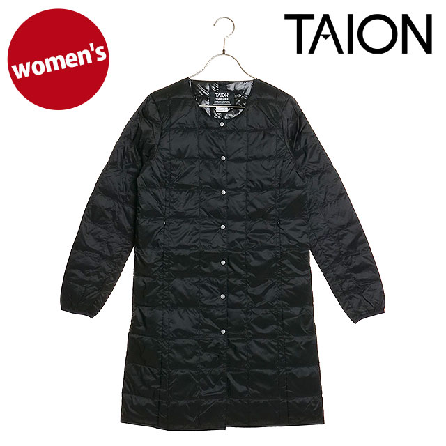 TAION（タイオン） クルーネックロングダウンジャケット TAION-W104