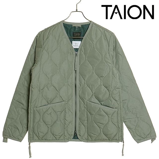 TAION（タイオン） ミリタリー ダブルジップVネックダウンジャケット
