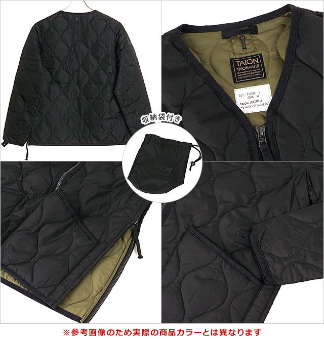 TAION（タイオン） ミリタリー ダブルジップVネックダウンジャケット