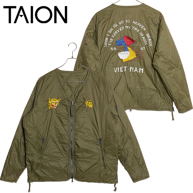 �^�C�I�� TAION ���o�[�V�u���gVETJAN�h�_�E���W���P�b�g TAION-JK03JS FW24 U REVERSIBLE �gVETJAN�h DOWN JACKET �����Y �A�E�^�[ 2WAY JAPAN SPECIAL OLV