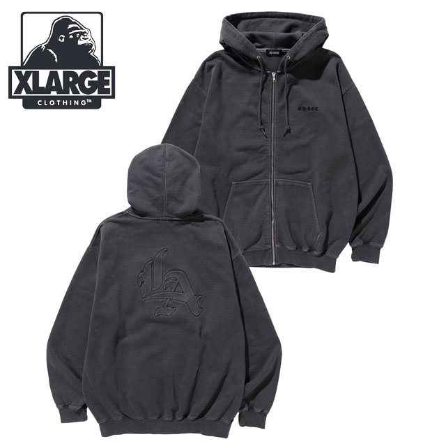 エクストララージ XLARGE ピグメントダイ エンボスロゴ ジップフーデッド スウェットシャツ 101233012033 FW24SPOT メンズ  フーディー BLACK : 10080447 : ミスチーフ - 通販 - Yahoo!ショッピング