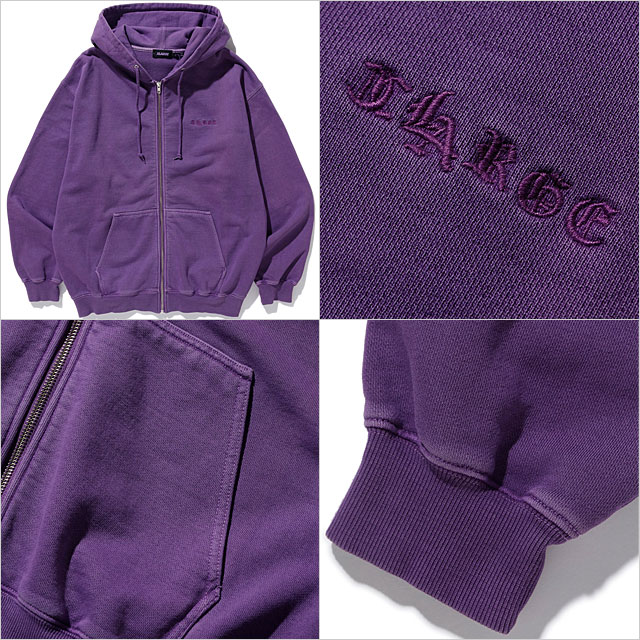 XLARGE ピグメントダイ エンボスロゴ ジップフーデッド スウェットシャツ XLARGE（エクストラ ラージ） ピグメントダイ エンボスロゴ ジップ