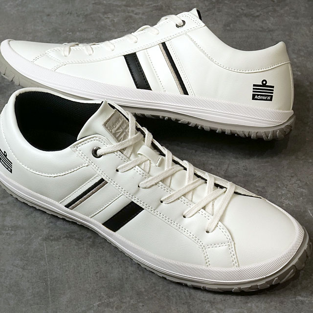 アドミラル Admiral スニーカー アルビー AD-801 FW24 ALBIE メンズ 靴 ローカット 抗菌防臭 White Black 正規取扱店 | Admiral | 01