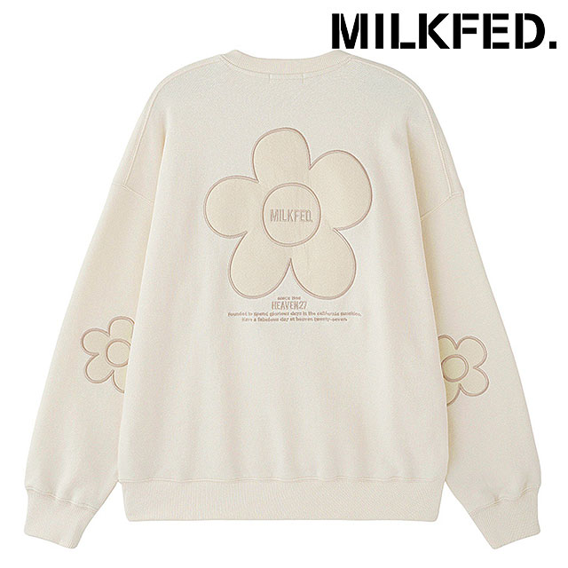 MILKFED.（ミルクフェド） フラワーパッチドエルボー スウェットトップ 