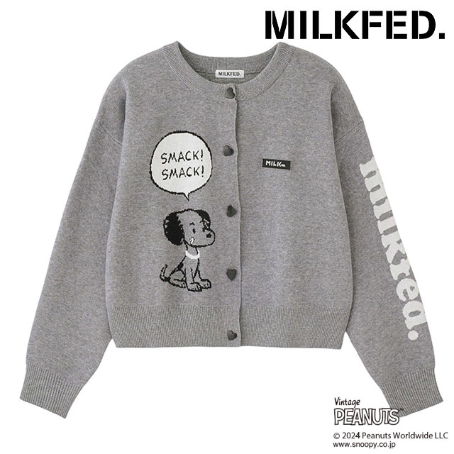 ߥ륯ե MILKFED. ԡʥå 75ǯǰ ˥åȥǥ 103244015001WINTER MILKFED.PEANUTS 75th KNIT CARDIGAN ̡ԡ GREY 谷Ź