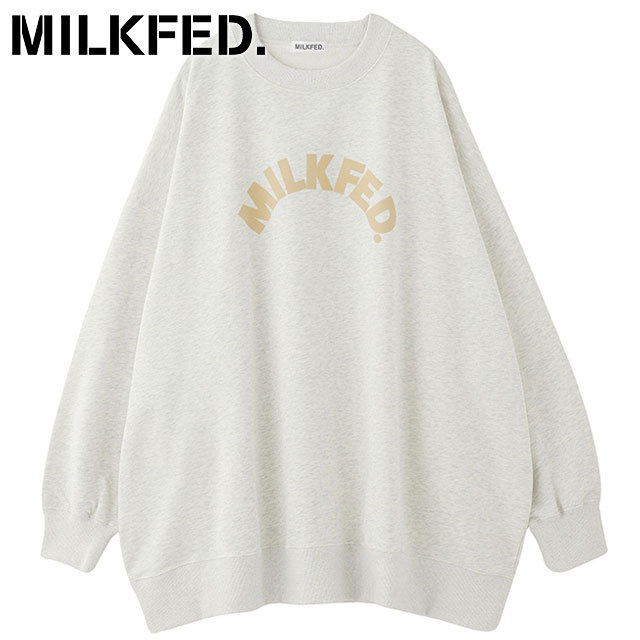 ミルクフェド MILKFED. ロゴビッグスウェットトップ 103244012003WINTER LOGO BIG SWEAT TOP レディース トレーナー スウェットシャツ OATMEAL 正規取扱店
