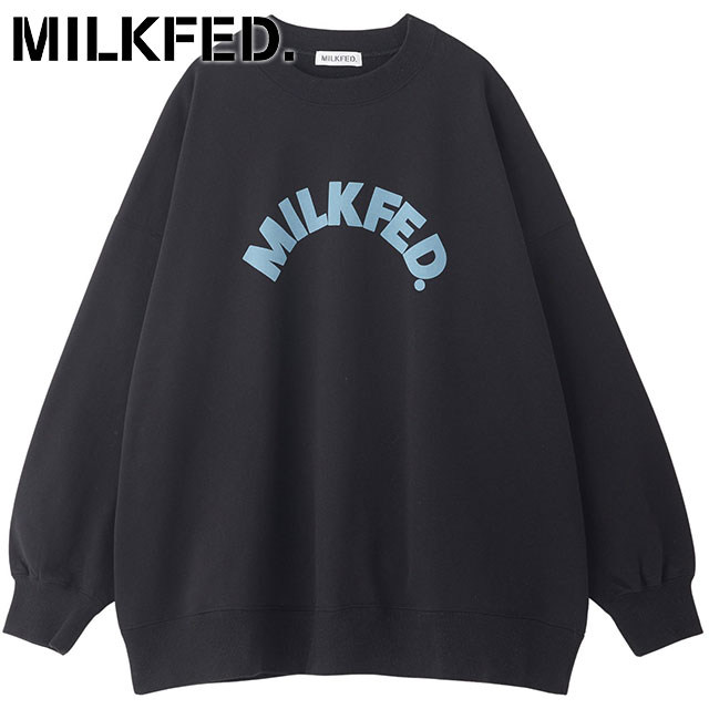 ミルクフェド MILKFED. ロゴビッグスウェットトップ 103244012003WINTER LOGO BIG SWEAT TOP レディース トレーナー スウェットシャツ BLACK 正規取扱店