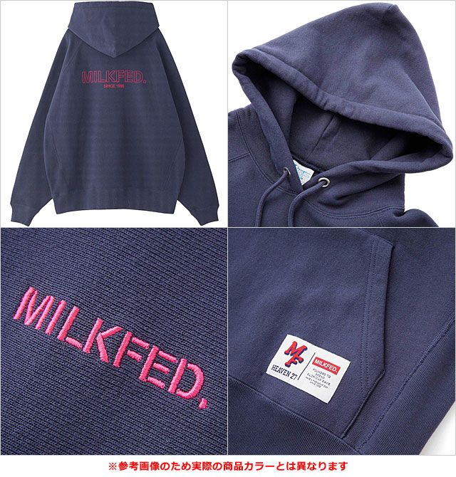 コラボ ミルクフェド MILKFED. チャンピオン スウェットフーディー 103244012008 FW24WINTER MILKFED.×CHAMPION SWEAT HOODIE レディース CHARCOAL 正規取扱店 MILKFED. コラボ ミルクフェド チャンピオン スウェット