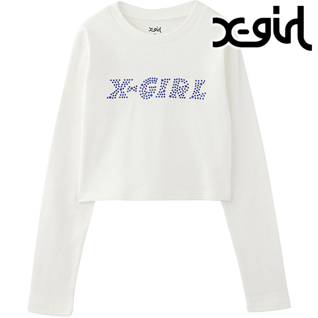エックスガール X-girl スターロゴ ロングスリーブ ベイビーTシャツ 105244013008WINTER STAR LOGO L S BABY TEE レディース 長袖 ショート丈 BLACK 正規取扱店 SALE】エックスガール X-girl スターロゴ ロングスリーブ