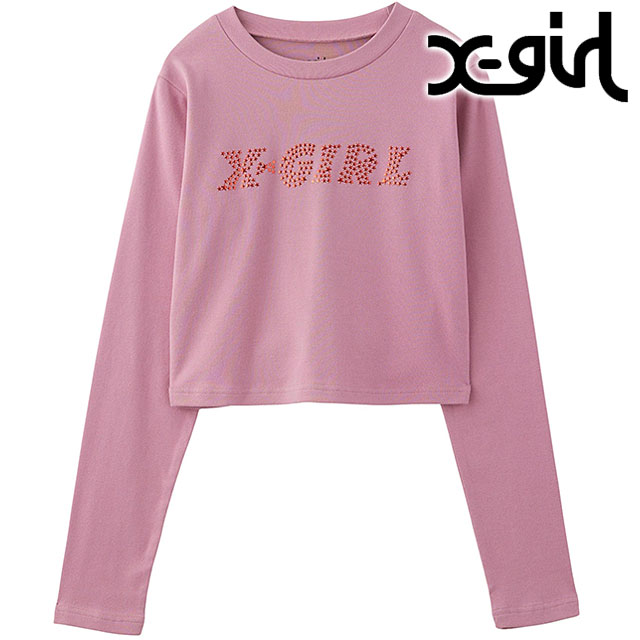 エックスガール X-girl スターロゴ ロングスリーブ ベイビーTシャツ 105244013008WINTER STAR LOGO L S BABY TEE レディース 長袖 ショート丈 BLACK 正規取扱店 X-girl エックスガール スターロゴ ロングスリーブ ベイビーT