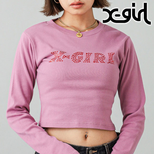 エックスガール X-girl スターロゴ ロングスリーブ ベイビーTシャツ 105244013008WINTER STAR LOGO L S BABY TEE レディース 長袖 ショート丈 WHITE 正規取扱店 X-girl エックスガール スターロゴ ロングスリーブ ベイビーT