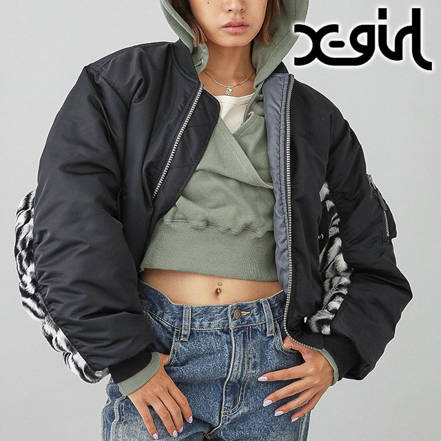 X-girl（エックスガール） パネルドファー リバーシブル エムエーワン