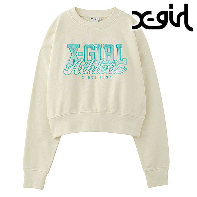 エックスガール X-girl フェイクファーロゴ コンパクトスウェットトップ 105244012029WINTER FAUX FUR LOGO COMPACT SWEAT TOP レディース BLACK 正規取扱店 X-girl エックスガール フェイクファーロゴ コンパクト