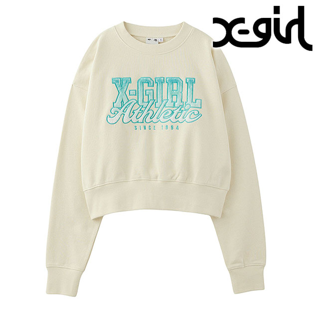 エックスガール X-girl フェイクファーロゴ コンパクトスウェットトップ 105244012029WINTER FAUX FUR LOGO COMPACT SWEAT TOP レディース BLACK 正規取扱店 X-girl エックスガール フェイクファーロゴ コンパクト