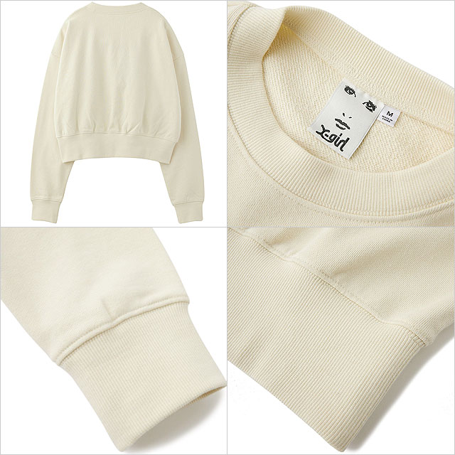 エックスガール X-girl フェイクファーロゴ コンパクトスウェットトップ 105244012029WINTER FAUX FUR LOGO COMPACT SWEAT TOP レディース WHITE 正規取扱店 X-girl エックスガール フェイクファーロゴ コンパクト