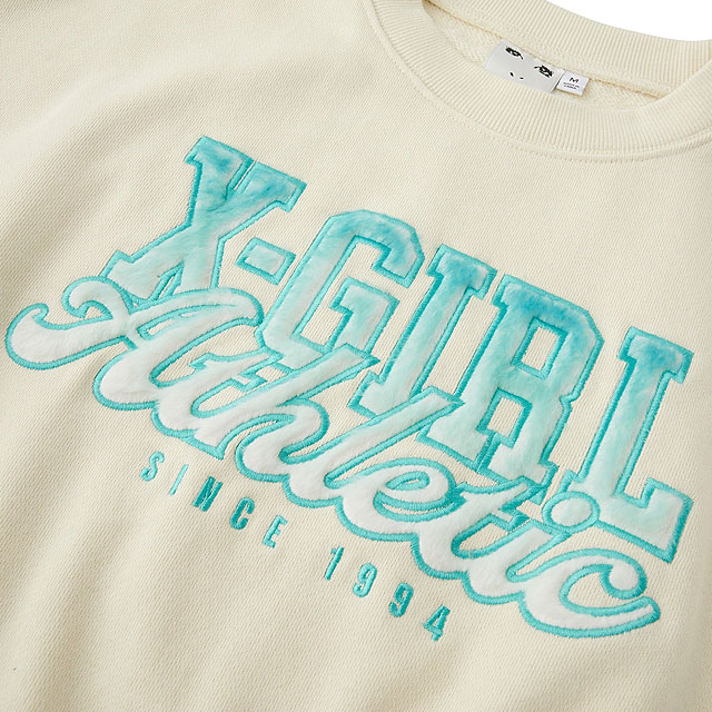 エックスガール X-girl フェイクファーロゴ コンパクトスウェットトップ 105244012029WINTER FAUX FUR LOGO COMPACT SWEAT TOP レディース WHITE 正規取扱店 X-girl エックスガール フェイクファーロゴ コンパクト