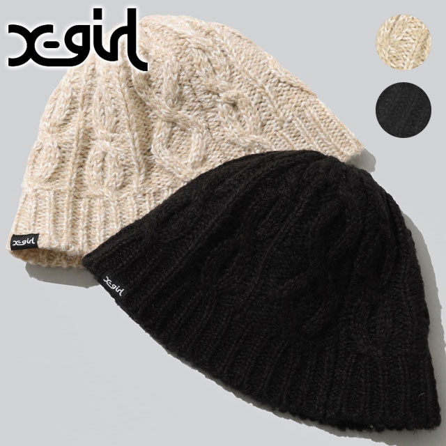 X-girl（エックスガール） ケーブルニットハット 105244051008