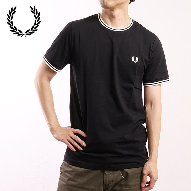 �t���b�h�y���[ FRED PERRY �����Y �c�C�� �e�B�b�v�h T�V���c M1588-102 M1588V-102 �t���b�h�E�y���[ FREDPERRY TWIN TIPPED T-SHIRT BLACK  ���K�戵�X