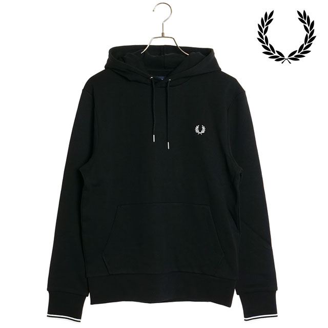 フレッドペリー FRED PERRY ティップド フーデッドスウェットシャツ M2643-102 TIPPED HOODED SWEATSHIRT メンズ プルオーバー パーカー 長袖 BLACK 正規取扱店 | FRED PERRY | 01