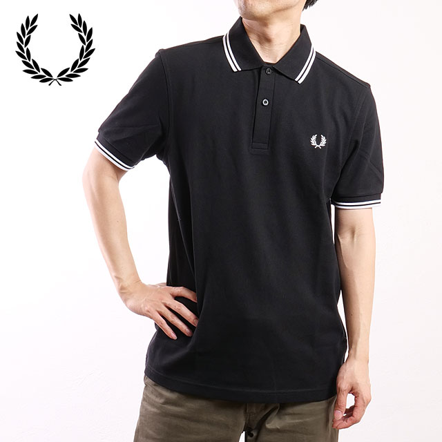 『人気カラー』　フレッドペリー　ポロシャツ　刺繍ロゴ　上品　黒× 金　【XL】 FRED PERRY フレッドペリー メンズ ポロシャツ ポロ Fred Perry