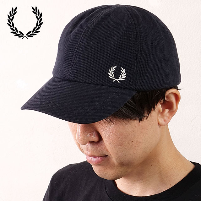 フレッドペリー FRED PERRY ピケ クラシックキャップ [HW6726-267] PIQUE CLASSIC CAP メンズ・レディース 帽子 鹿の子 サイズ調整可能 NAVY/S.WHITE FRED PERRY（フレッドペリー） ピケ クラシックキャップ HW6726-267