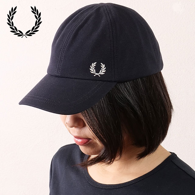 フレッドペリー FRED PERRY ピケ クラシックキャップ HW6726-267 PIQUE CLASSIC CAP メンズ・レディース 帽子 鹿の子 サイズ調整可能 NAVY S.WHITE 正規取扱店 | FRED PERRY | 01