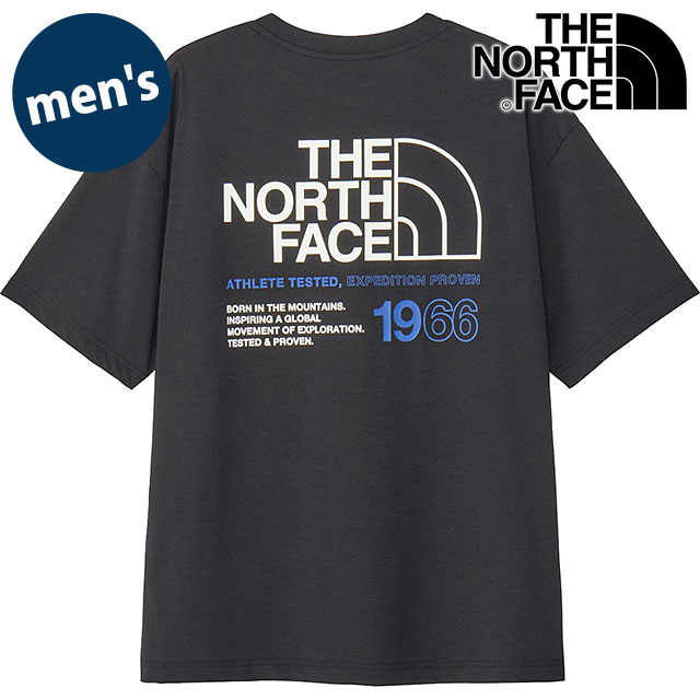 �U�E�m�[�X�E�t�F�C�X THE NORTH FACE �V���[�g�X���[�u�C�[�G�X66���S���C�h�e�B�[ NT32597-K SS25 S S ES 66 Logo Wide Tee �����Y �u���b�N  ���K�戵�X