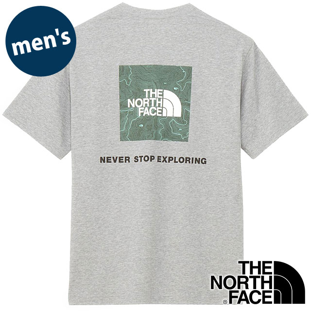 �U�E�m�[�X�E�t�F�C�X THE NORTH FACE �V���[�g�X���[�u�o�b�N�X�N�G�A�g���o�[�X���S�e�B�[ NT32543-Z SS Back Square Traverse Logo Tee �O���[  ���K�戵�X