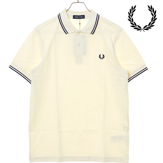 フレッドペリー ポロシャツ ホワイト FRED PERRY フレッドペリー ポロシャツ ツインティップド