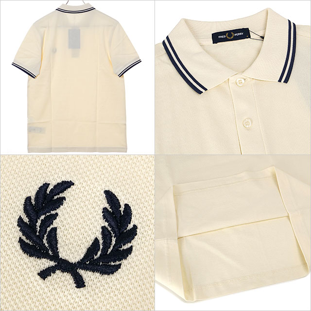フレッドペリー ポロシャツ M3600 エクリュ M3600 - Ecru / Tennis Blue / Tennis Blue | The Fred Perry