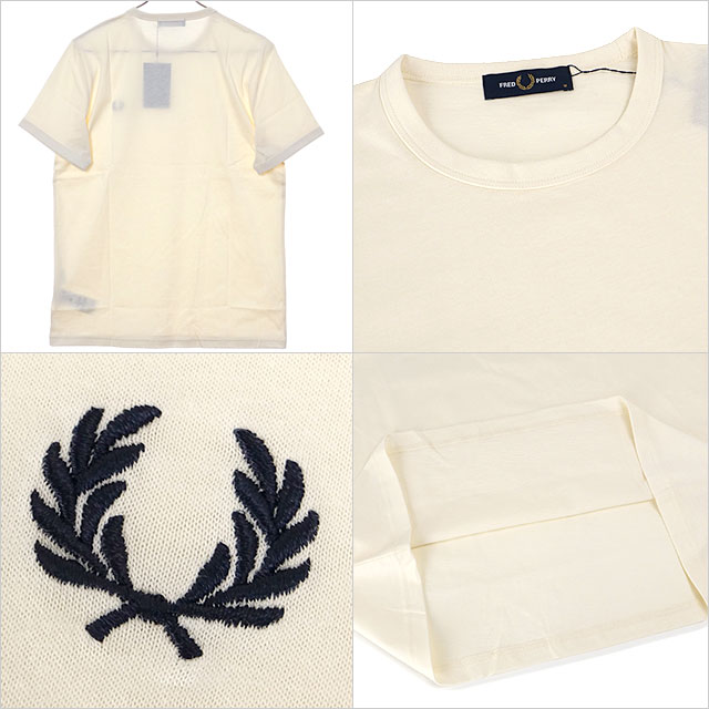 フレッドペリー FRED PERRY リンガーTシャツ M3519-170 SS25 RINGER T-SHIRT メンズ トップス 半袖 コットンジャージー ECRU  正規取扱店