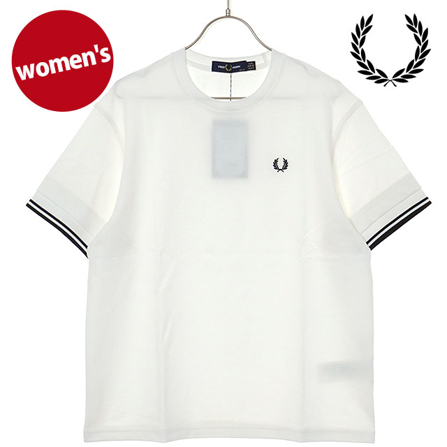 フレッドペリー FRED PERRY ティップド ピケTシャツ G9167-129 SS25 TIPPED PIQUE T-SHIRT レディース トップス 半袖 鹿の子 -WHITE  正規取扱店