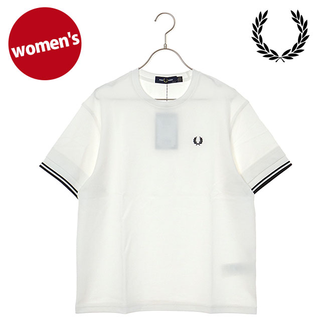 フレッドペリー FRED PERRY ティップド ピケTシャツ G9167-129 SS25 TIPPED PIQUE T-SHIRT レディース トップス 半袖 鹿の子 -WHITE  正規取扱店