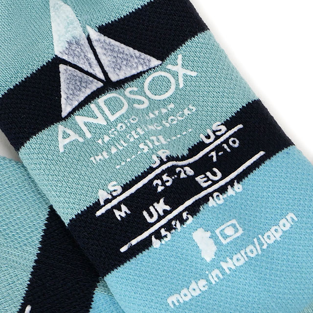 ANDSOX（アンドソックス） サポートパイルクルー ストライプ 26486 26487 SS25 SUPPORT PILE CREW ...