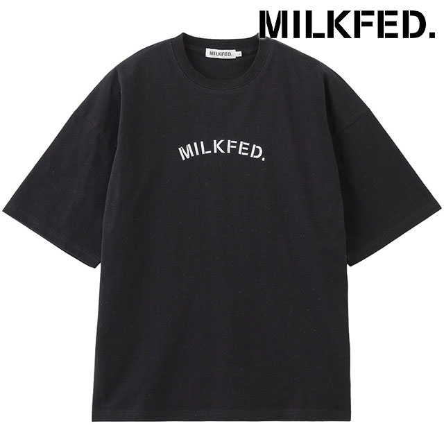 ミルクフェド MILKFED. エンブロイダリー アーチステンシル ワイド ショートスリーブTシャツ 103251011008 EMBROIDERY ARCH STENCIL TEE WHITE 正規取扱店 MILKFED. ミルクフェド エンブロイダリー アーチステンシル