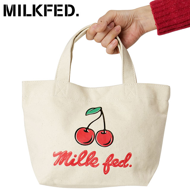 Yahoo! Yahoo!ショッピング(ヤフー ショッピング)ミルクフェド MILKFED. チェリーミニトート 103251053001 SS25 CHERRY MINI TOTE レディース 鞄 ハンドバッグ ランチバッグ OFF-WHITE 正規取扱店