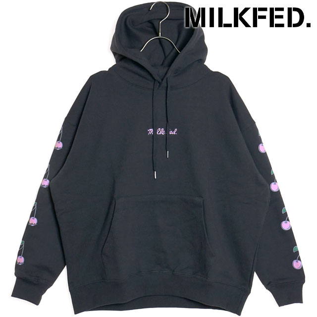 ミルクフェド MILKFED. サイドチェリーズ ワイド スウェットフーディー 103251012001 SIDE CHERRIES SWEAT HOODIE レディース プルオーバー ASH 正規取扱店 MILKFED. ミルクフェド サイドチェリーズ ワイド スウェット