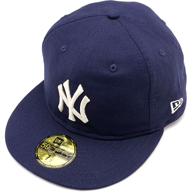 ニューエラ NEW ERA キャップ ニューヨーク・ヤンキース 14388815 SS25 59FIFTY COTTON FLAX メンズ・レディース 帽子 MLB 綿麻素材 ネイビー 正規取扱店 | NEW ERA