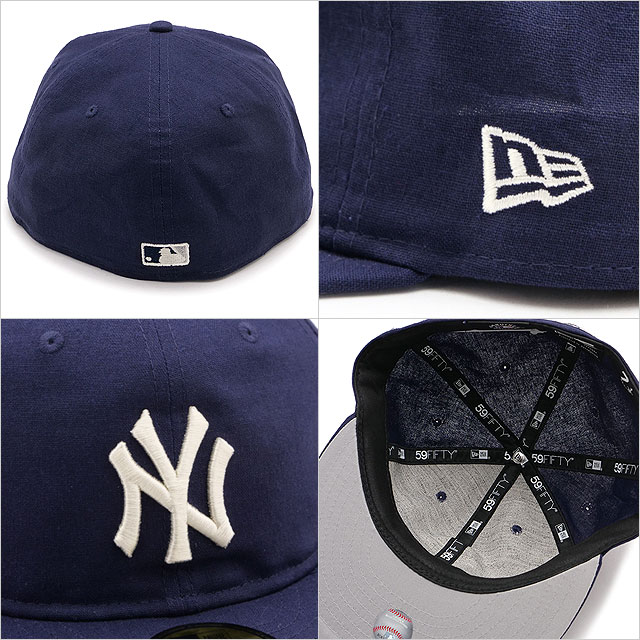 ニューエラ NEW ERA キャップ ニューヨーク・ヤンキース 14388815 SS25 59FIFTY COTTON FLAX メンズ・レディース 帽子 MLB 綿麻素材 ネイビー 正規取扱店 | NEW ERA | 02